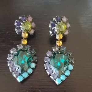DANNIJO Green and Yellow Statement Earrings